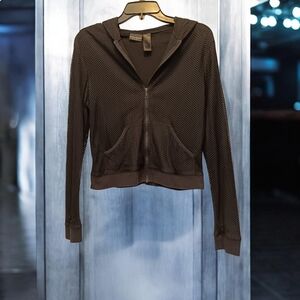 Vintage 1990s Bisou Bisou by Michele Bohbot Sheer Mesh Zip Hoodie